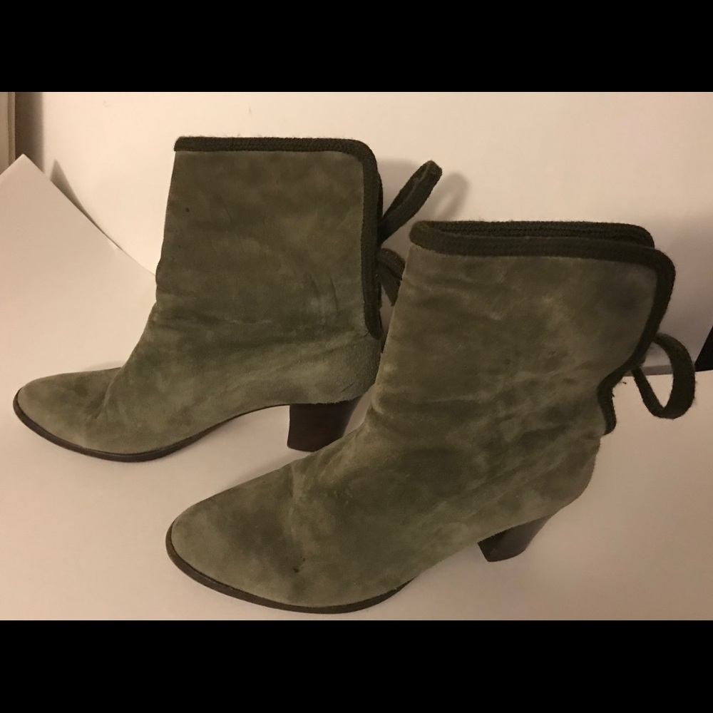 Italian Low Suede Ankle Boots 8 1/2” High 7 B Original Owner